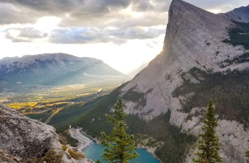 a view of ha ling peak from the eeor hike in canmore