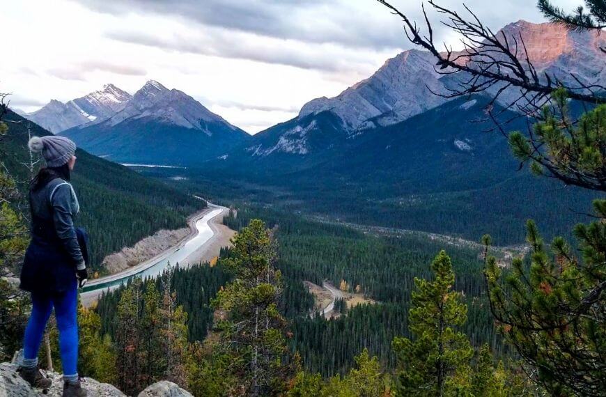 the mountain range at a clearing on the east end of rundle hike (EEOR)