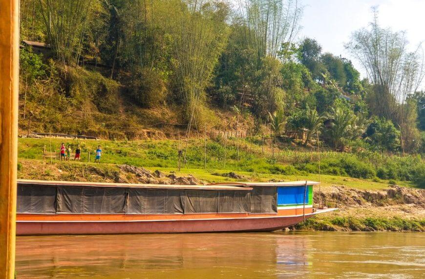 mekong river slow boat in loas