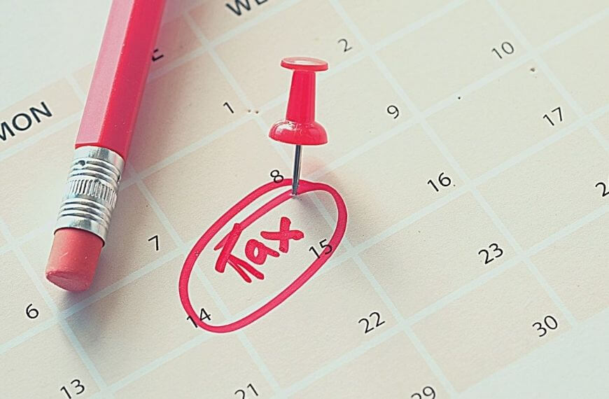 tax circled on a date on a calendar
