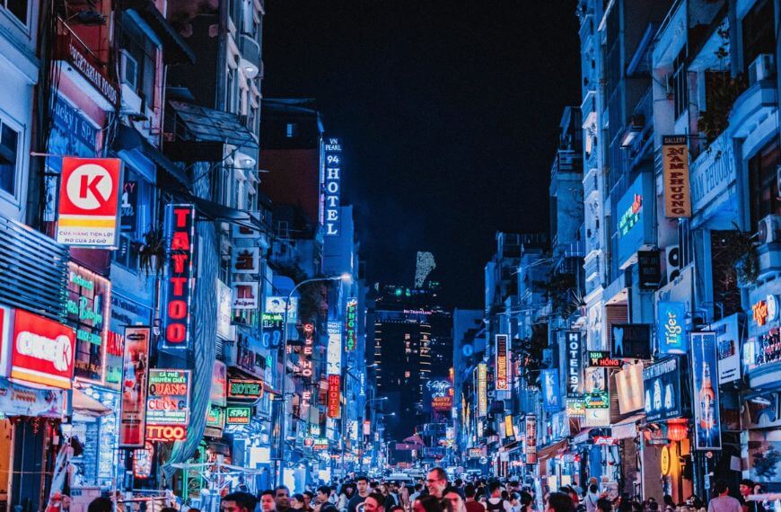 Bustling Ho Chi Minh at nighttime