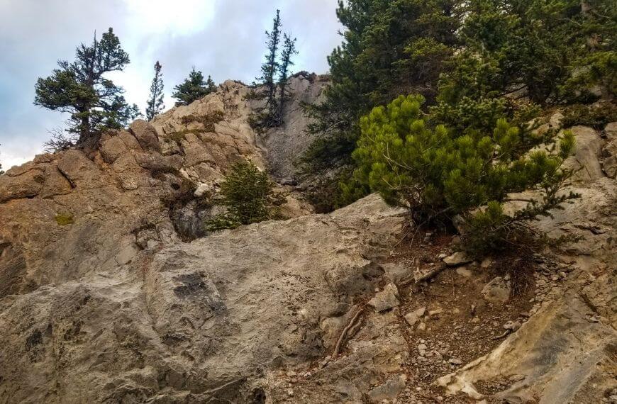 rocky terrain on Mount Rundle Alberta