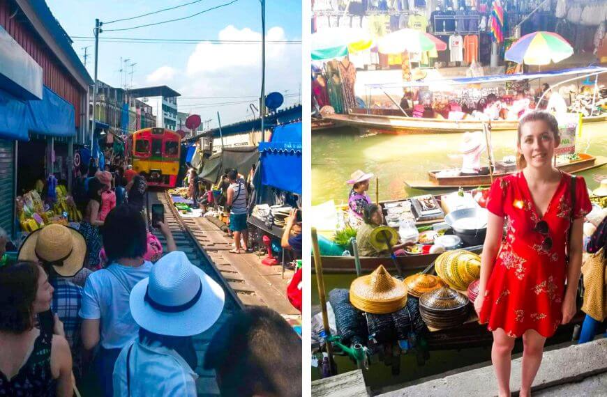 bangkok floating market and train market