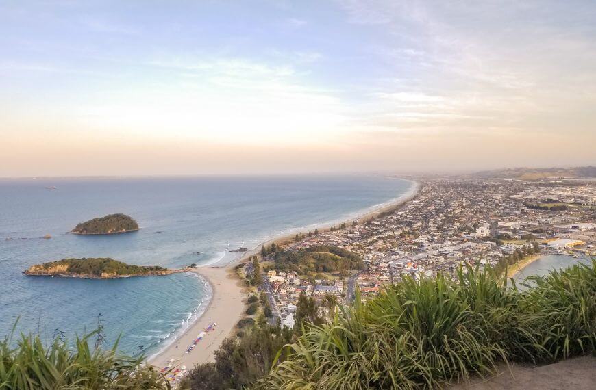 View from Mount Maunganui after a walk to the summit