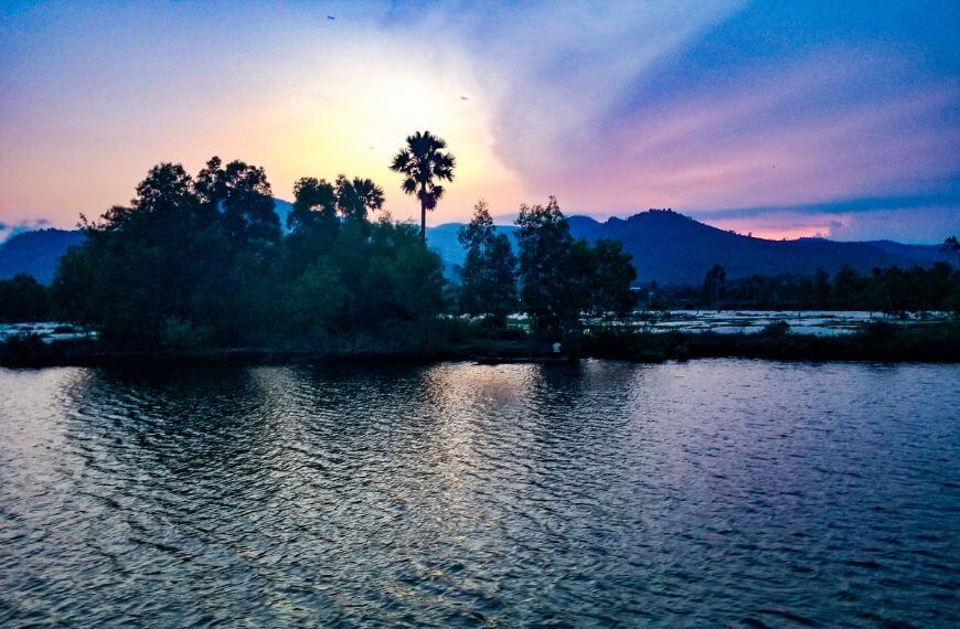 sunset in kampot
