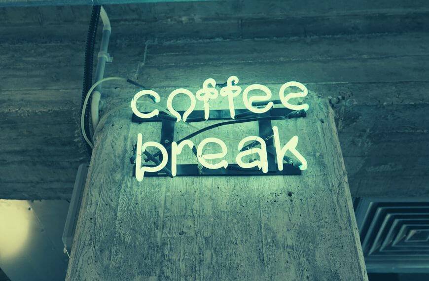 neon coffee break sign