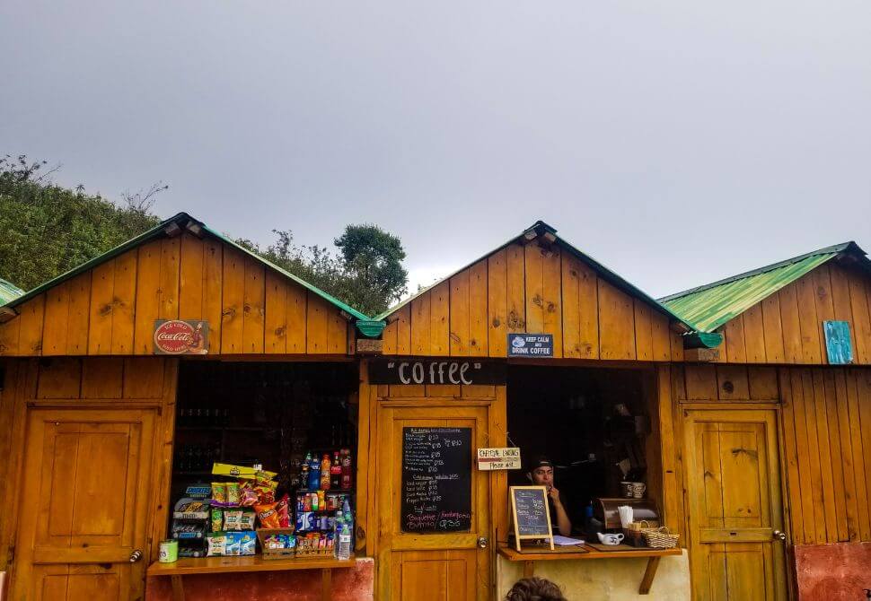 A small snack shop at the start of a hiking trail