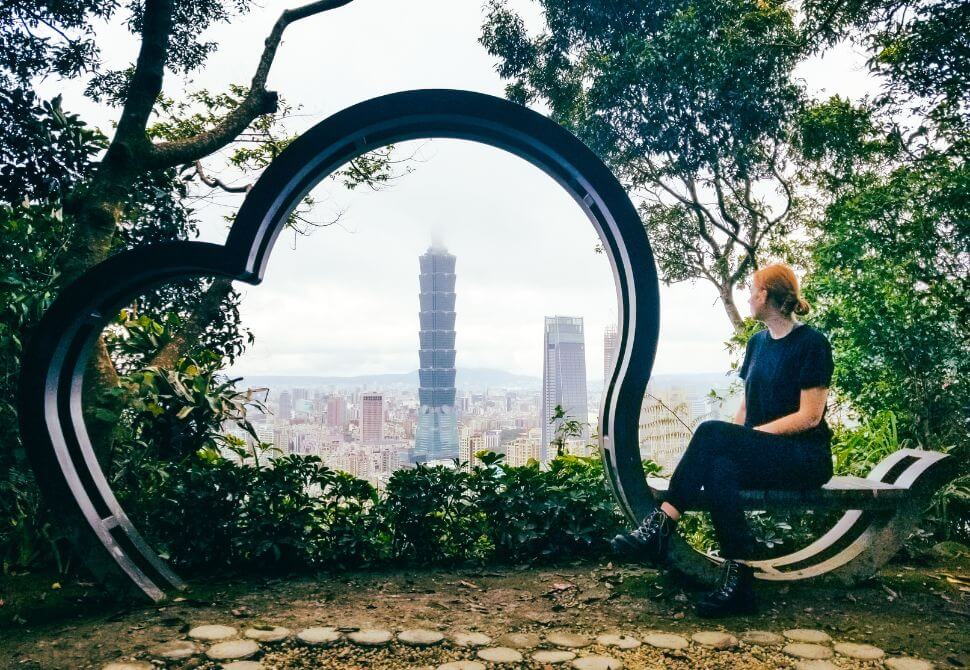 Completing the Taipei Elephant Mountain hike in Taiwan