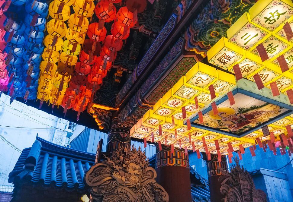 Enjoying festivities at the Lotus Lantern Festival In Seoul