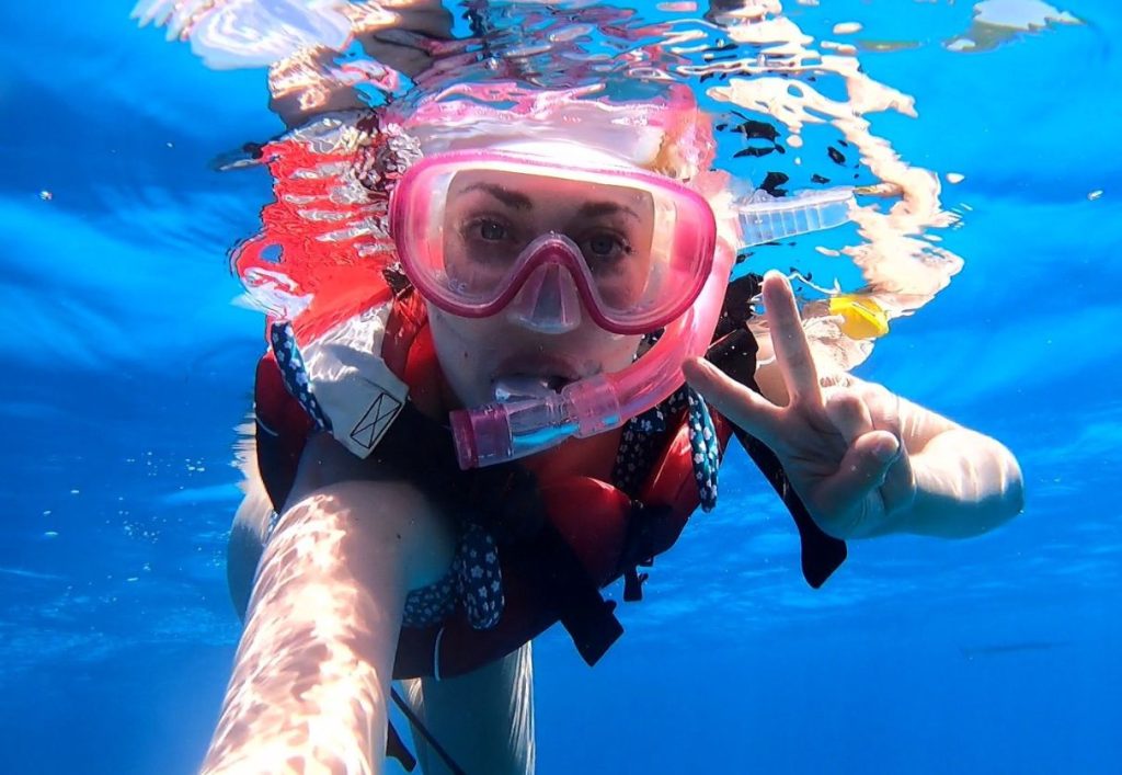 Me snorkelling in Okinawa