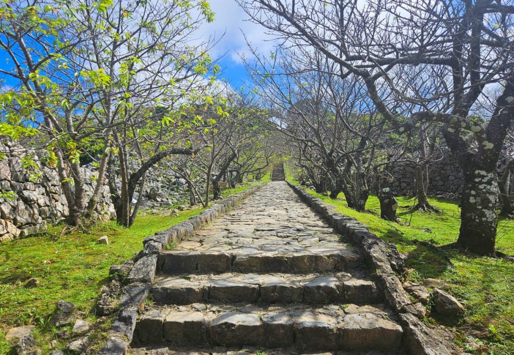 The main pathway at Nakijin Castle